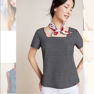 ANTHROPOLOGIE: Gingham Checkered Top